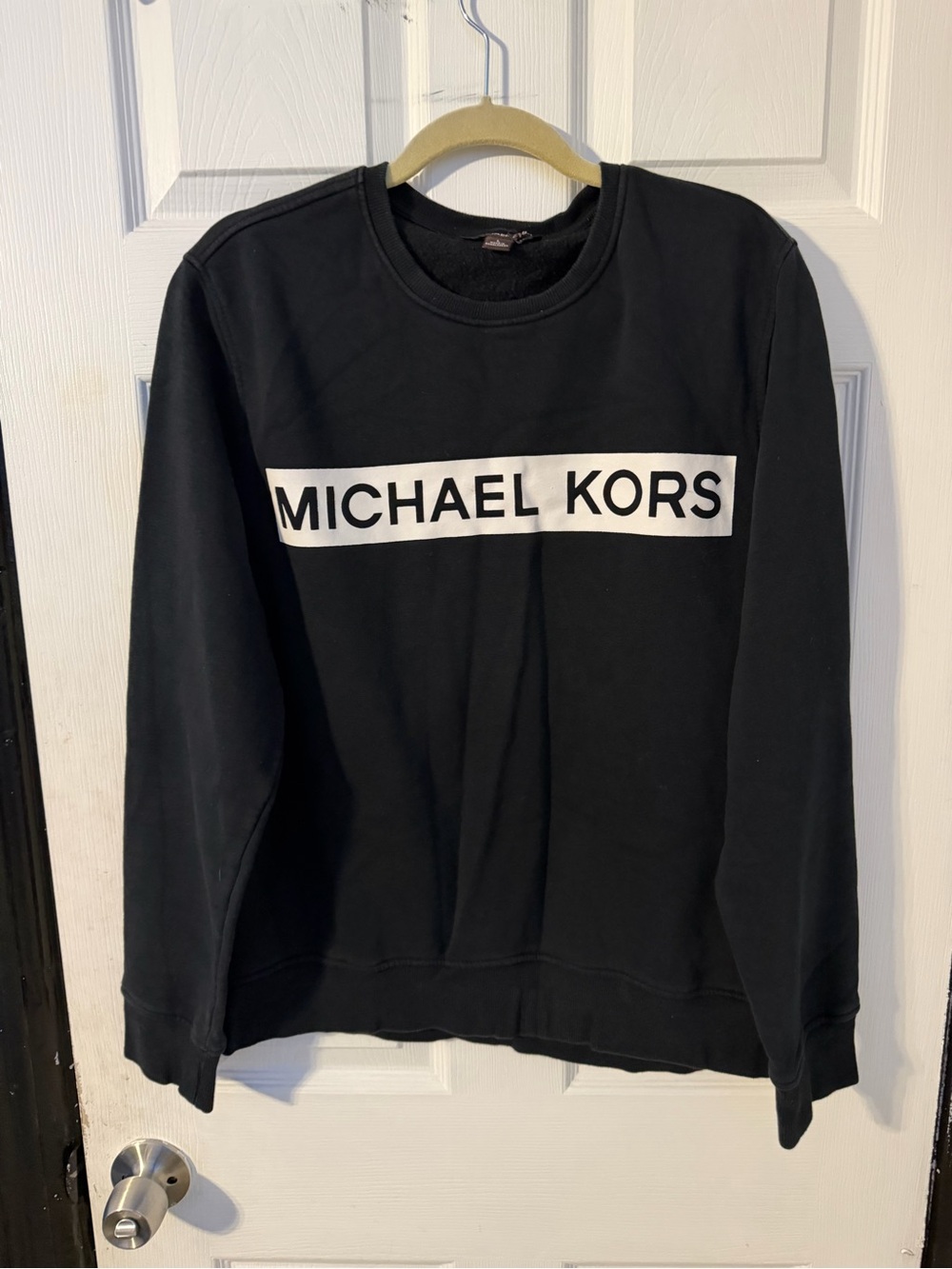 Michael Kors Black Crewneck with White Logo Band